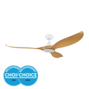 NOOSA 60 DC FAN 18W LED TRI-COL BAMBOO/WHT