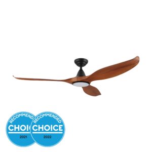 NOOSA 60 DC FAN 18W LED TRI-COL TEAK/BLK