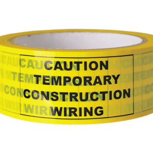 'Caution Temporary Construction Wiring' Tape 38mmX50m