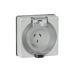 SOCKET OUTLET SURFACE 3 FLAT PIN 10A 250V LESS ENCLOSURE