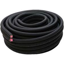 1/4 X 3/8 COPPER FLAME-RETARDANT UV PROTECTED PAIR COIL WITH 9MM INSULATION BLACK