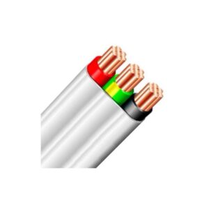 CABLE FLAT TWIN AND EARTH 2C+E 7/0.5 1.5mm PVC/PVC White 450/750V