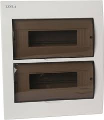 ENCLOSURE LOAD CENTRE 24 POLE IP40 ABS FIRE RESISTANT DIN RAIL TRANSPARENT COVER C/W NEUTRAL LINK POLE FILLER LABELS - RECESSED